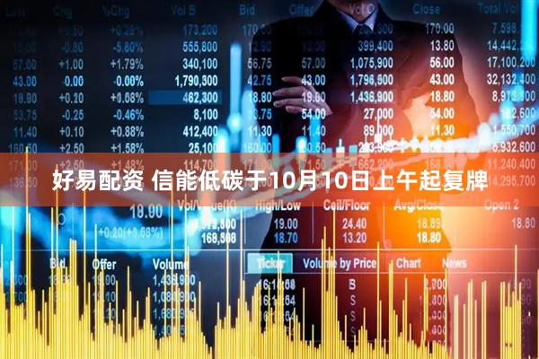 好易配资 信能低碳于10月10日上午起复牌